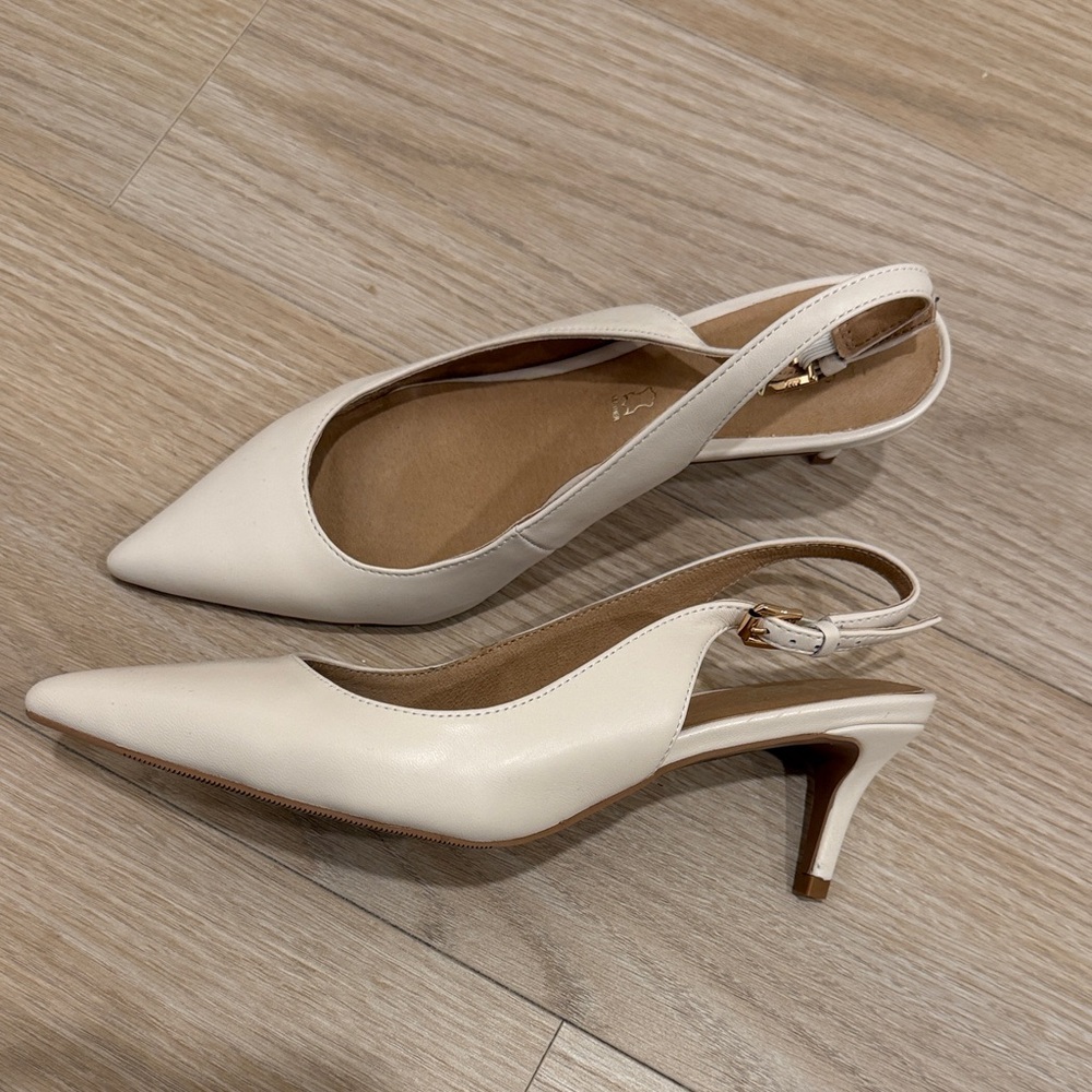 Le Chateau Cream Slingback Heels